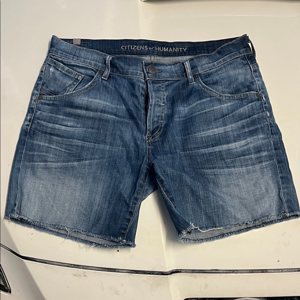 Citizens of Humanity Distressed Blue Jean Shorts
